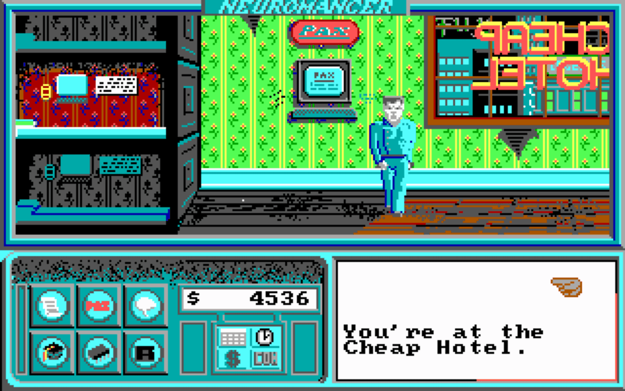 Gameplay screen of Neuromancer (1/8) Gameplay screen of Neuromancer (1/8)