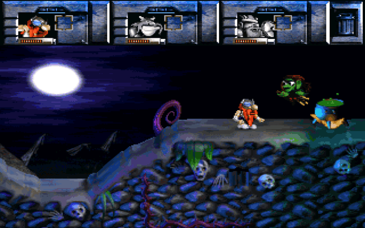 Gameplay screen of Norse by Norse West: The Return of the Lost Vikings (1/8) Gameplay screen of Norse by Norse West: The Return of the Lost Vikings (1/8)