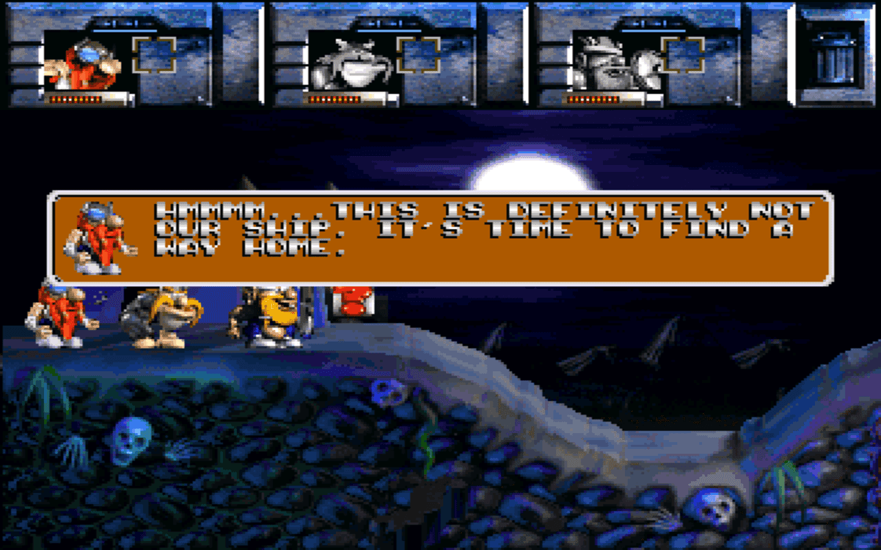 Gameplay screen of Norse by Norse West: The Return of the Lost Vikings (2/8) Gameplay screen of Norse by Norse West: The Return of the Lost Vikings (2/8)