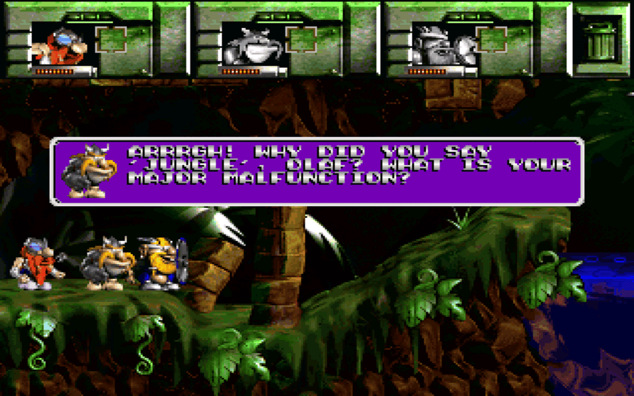 Gameplay screen of Norse by Norse West: The Return of the Lost Vikings (4/8) Gameplay screen of Norse by Norse West: The Return of the Lost Vikings (4/8)