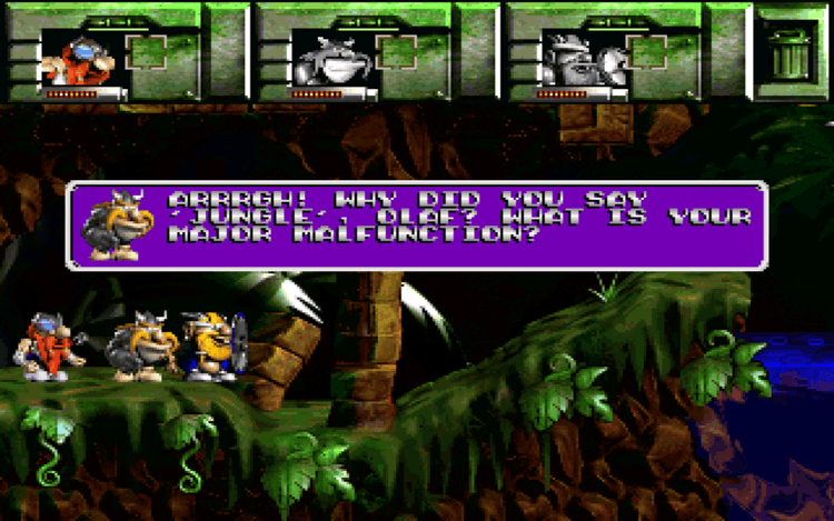 Gameplay screen of Norse by Norse West: The Return of the Lost Vikings (4/8) Gameplay screen of Norse by Norse West: The Return of the Lost Vikings (4/8)