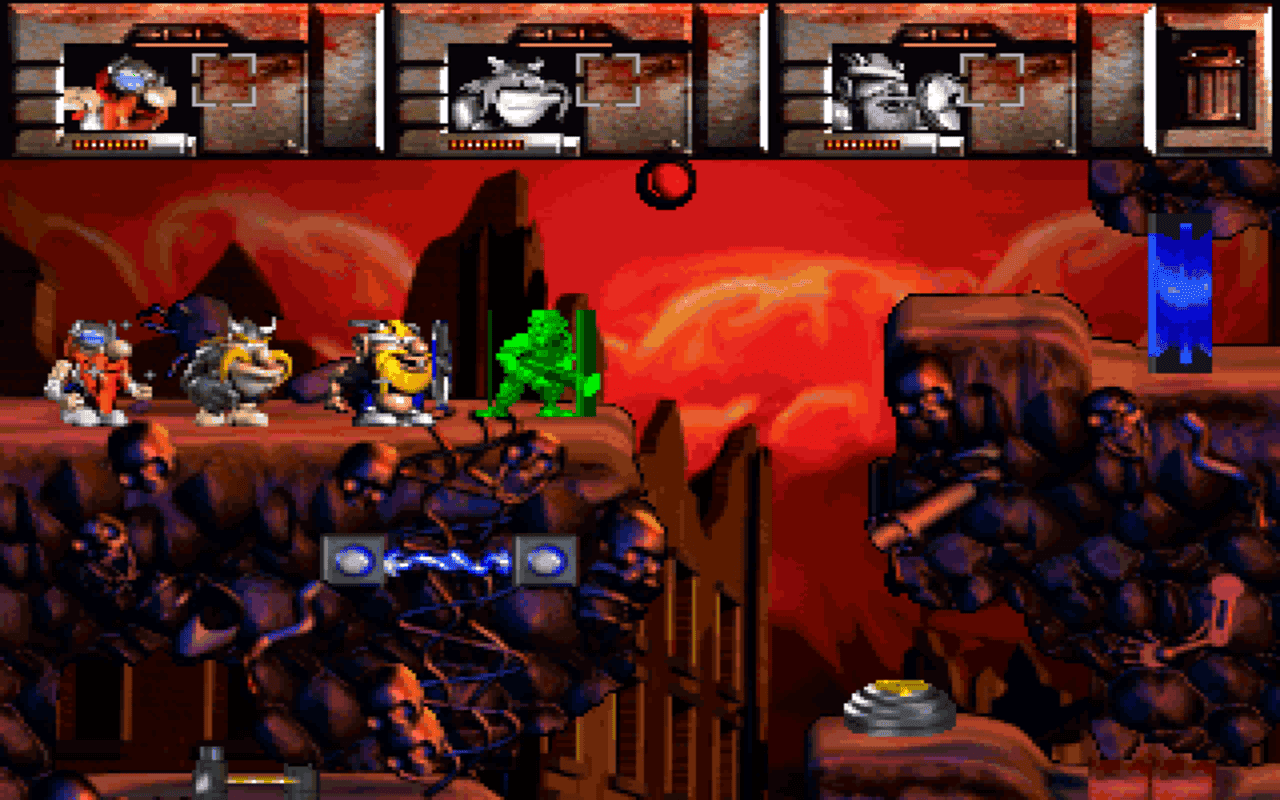 Gameplay screen of Norse by Norse West: The Return of the Lost Vikings (5/8) Gameplay screen of Norse by Norse West: The Return of the Lost Vikings (5/8)