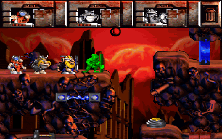 Gameplay screen of Norse by Norse West: The Return of the Lost Vikings (5/8) Gameplay screen of Norse by Norse West: The Return of the Lost Vikings (5/8)