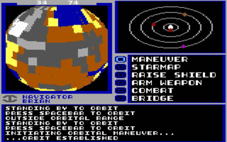 Gameplay screen of Starflight 2: Trade Routes of the Cloud Nebula (2/8) Gameplay screen of Starflight 2: Trade Routes of the Cloud Nebula (2/8)