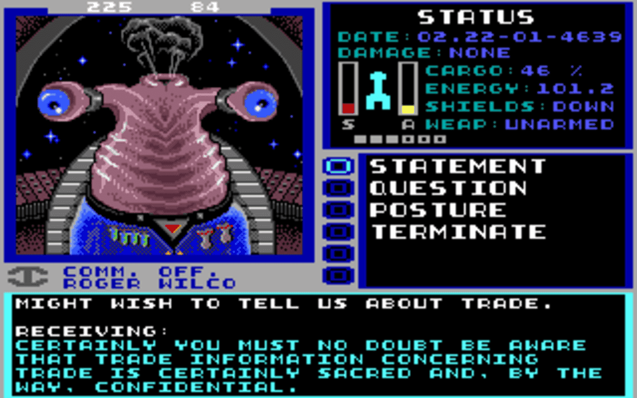 Gameplay screen of Starflight 2: Trade Routes of the Cloud Nebula (5/8) Gameplay screen of Starflight 2: Trade Routes of the Cloud Nebula (5/8)