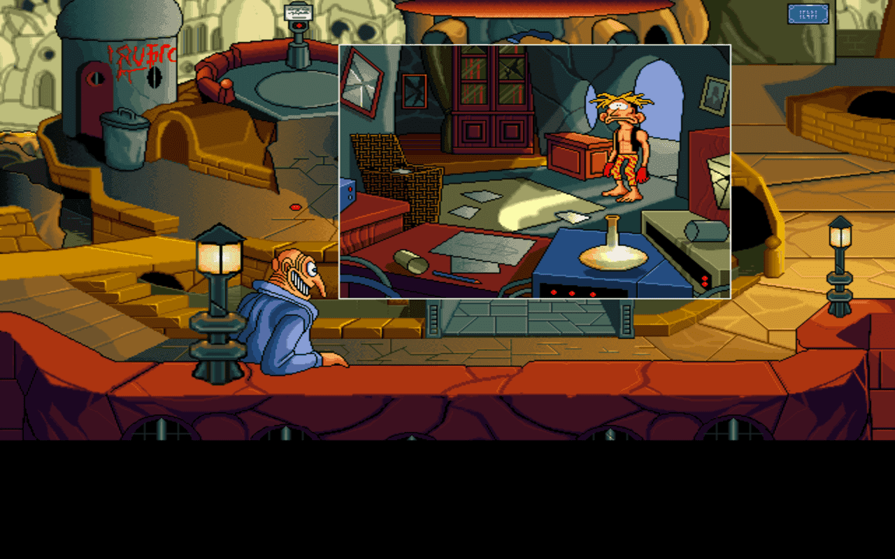 Gameplay screen of The Bizarre Adventures of Woodruff and the Schnibble (2/8) Gameplay screen of The Bizarre Adventures of Woodruff and the Schnibble (2/8)