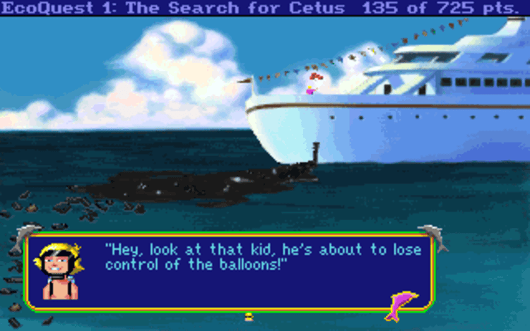 Gameplay screen of EcoQuest: The Search for Cetus (3/8) Gameplay screen of EcoQuest: The Search for Cetus (3/8)