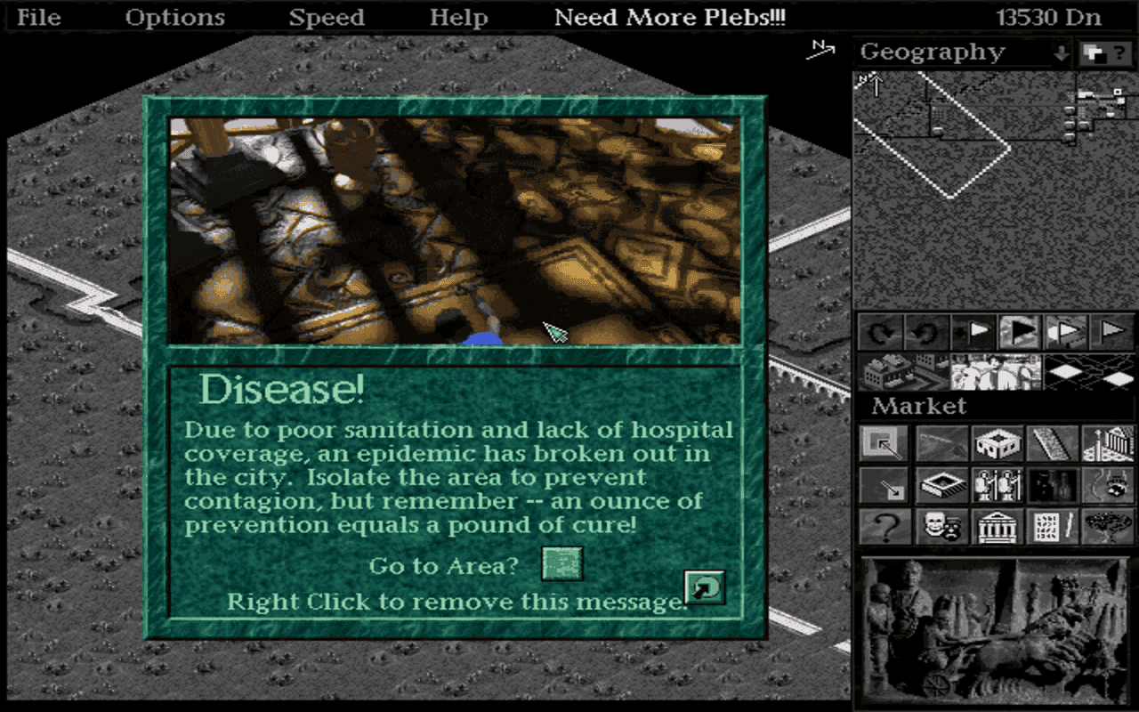 Gameplay screen of Caesar II (3/8) Gameplay screen of Caesar II (3/8)