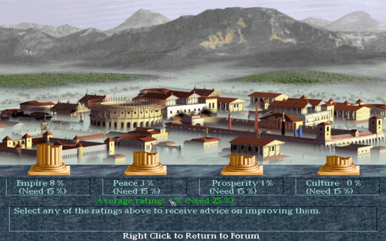 Gameplay screen of Caesar II (8/8) Gameplay screen of Caesar II (8/8)