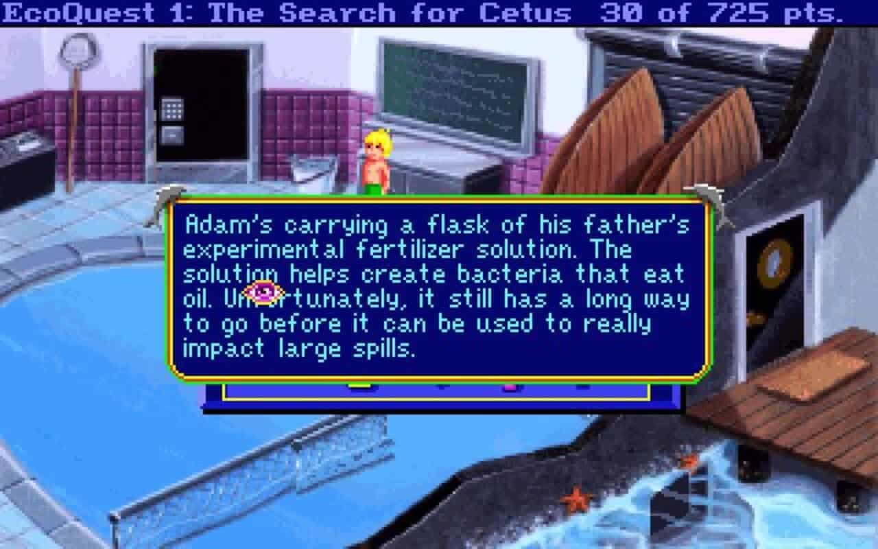 Gameplay screen of EcoQuest: The Search for Cetus (6/8) Gameplay screen of EcoQuest: The Search for Cetus (6/8)