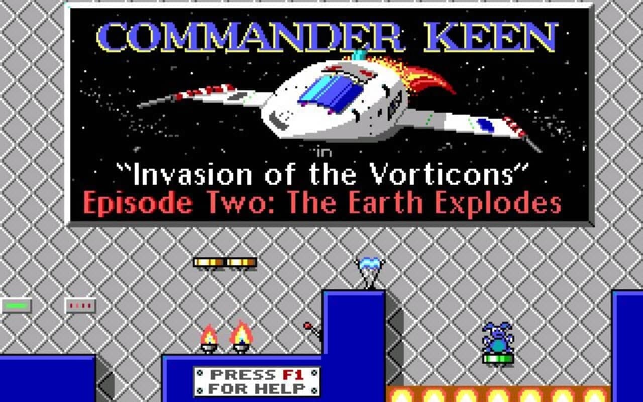 Gameplay screen of Commander Keen 2: The Earth Explodes (8/8) Gameplay screen of Commander Keen 2: The Earth Explodes (8/8)