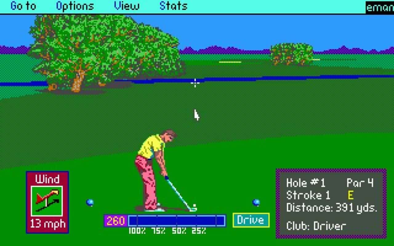 Gameplay screen of PGA Tour Golf (7/8) Gameplay screen of PGA Tour Golf (7/8)