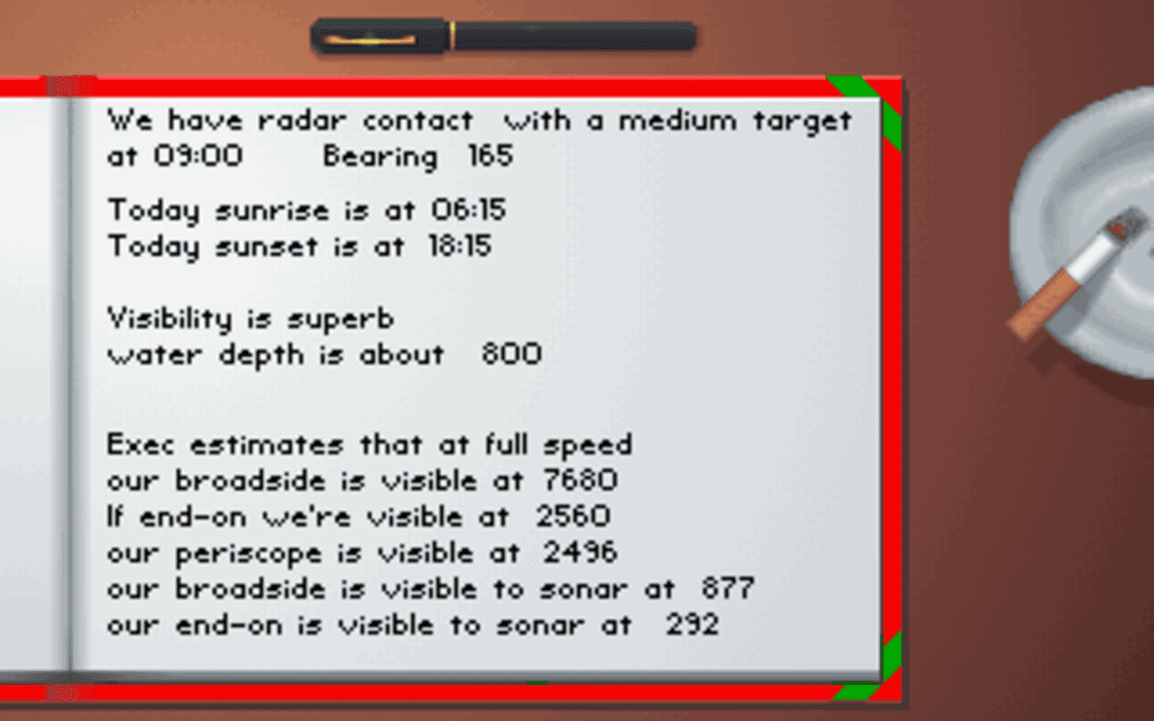 Gameplay screen of Silent Service II (5/8) Gameplay screen of Silent Service II (5/8)