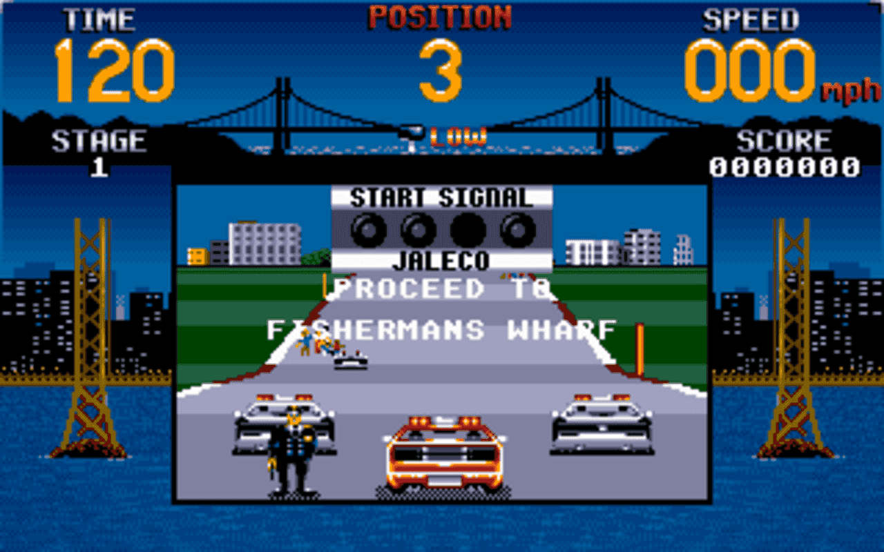 Gameplay screen of Cisco Heat: All American Police Car Race (4/8) Gameplay screen of Cisco Heat: All American Police Car Race (4/8)