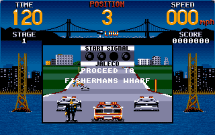 Gameplay screen of Cisco Heat: All American Police Car Race (4/8) Gameplay screen of Cisco Heat: All American Police Car Race (4/8)