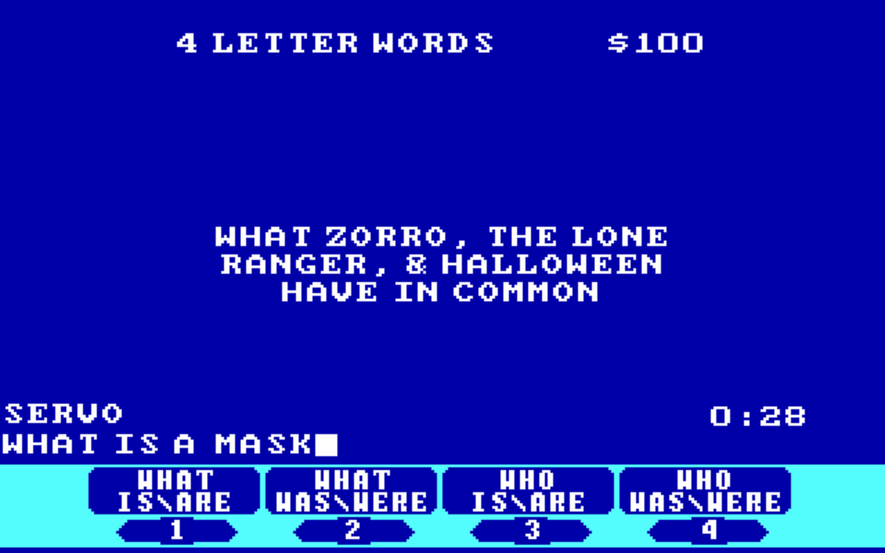 Gameplay screen of Jeopardy! (2/4) Gameplay screen of Jeopardy! (2/4)