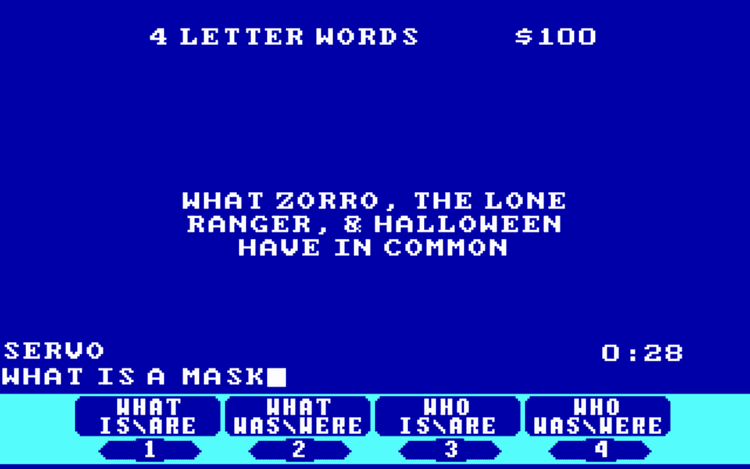 Gameplay screen of Jeopardy! (2/4) Gameplay screen of Jeopardy! (2/4)