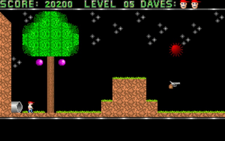 Gameplay screen of Dangerous Dave (3/4) Gameplay screen of Dangerous Dave (3/4)