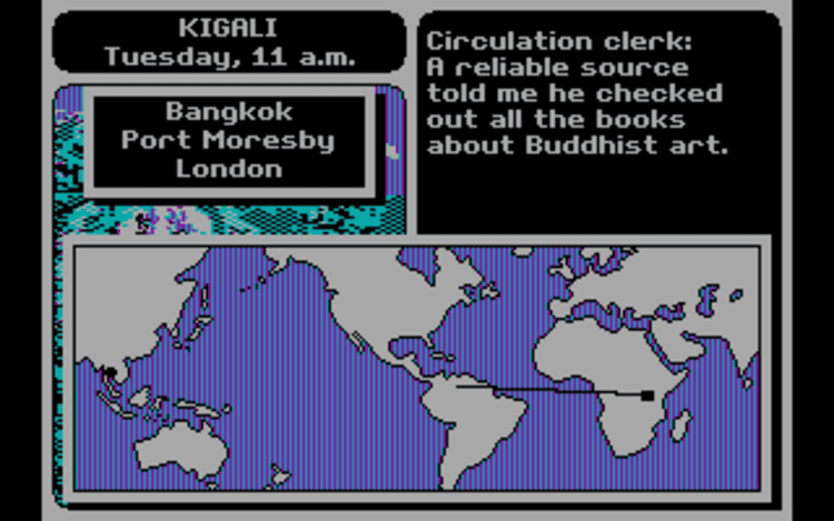 Gameplay screen of Where in the World Is Carmen Sandiego? (5/8) Gameplay screen of Where in the World Is Carmen Sandiego? (5/8)