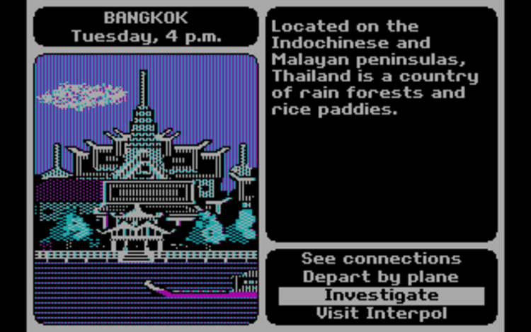 Gameplay screen of Where in the World Is Carmen Sandiego? (7/8) Gameplay screen of Where in the World Is Carmen Sandiego? (7/8)