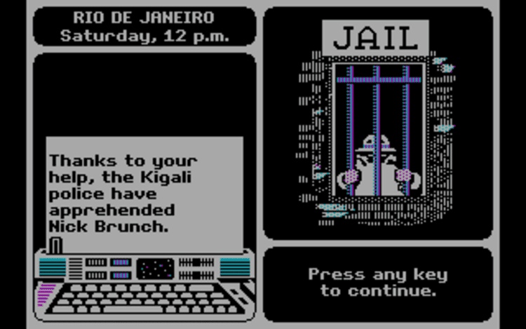 Gameplay screen of Where in the World Is Carmen Sandiego? (8/8) Gameplay screen of Where in the World Is Carmen Sandiego? (8/8)