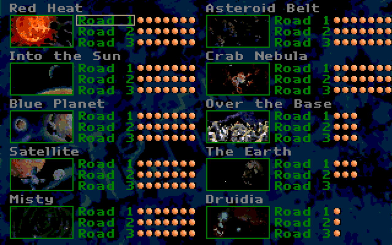 Gameplay screen of SkyRoads (3/8) Gameplay screen of SkyRoads (3/8)