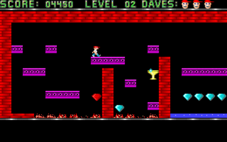 Gameplay screen of Dangerous Dave (4/4) Gameplay screen of Dangerous Dave (4/4)