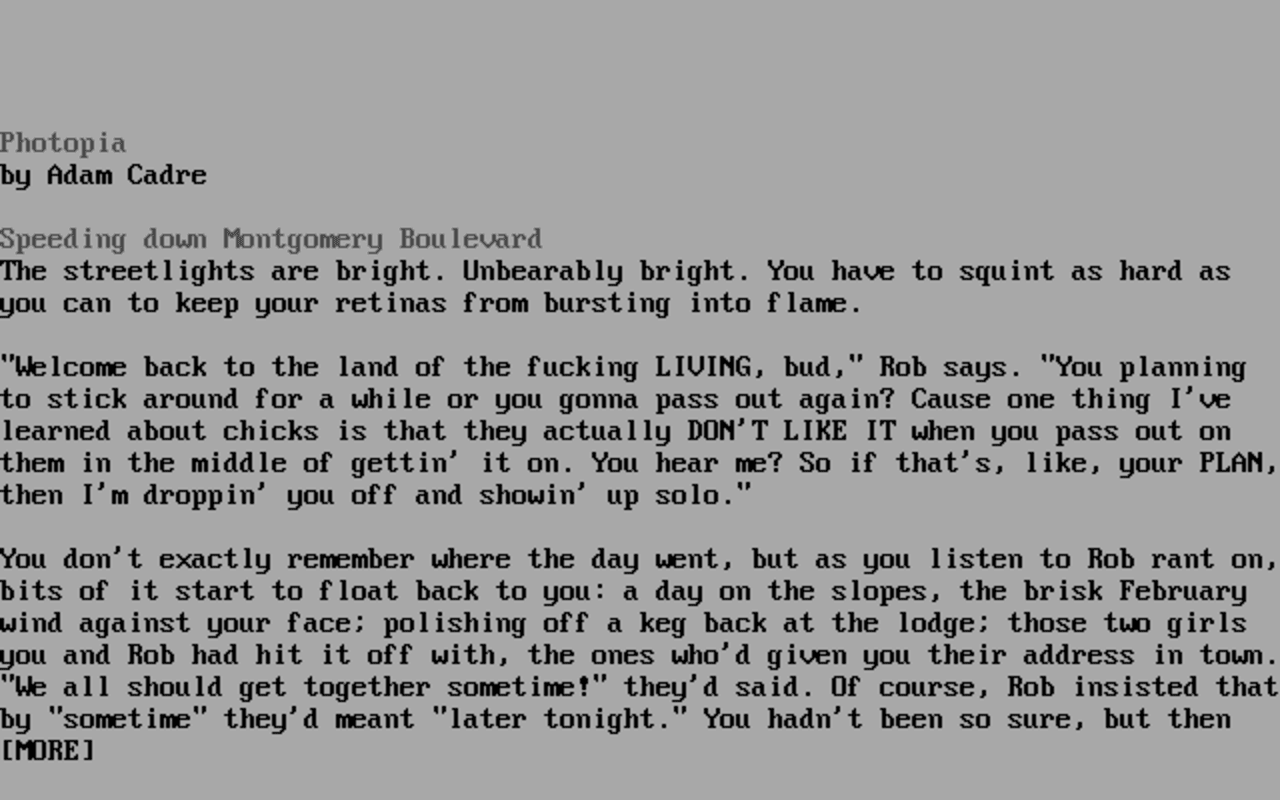 Gameplay screen of Photopia (2/4) Gameplay screen of Photopia (2/4)