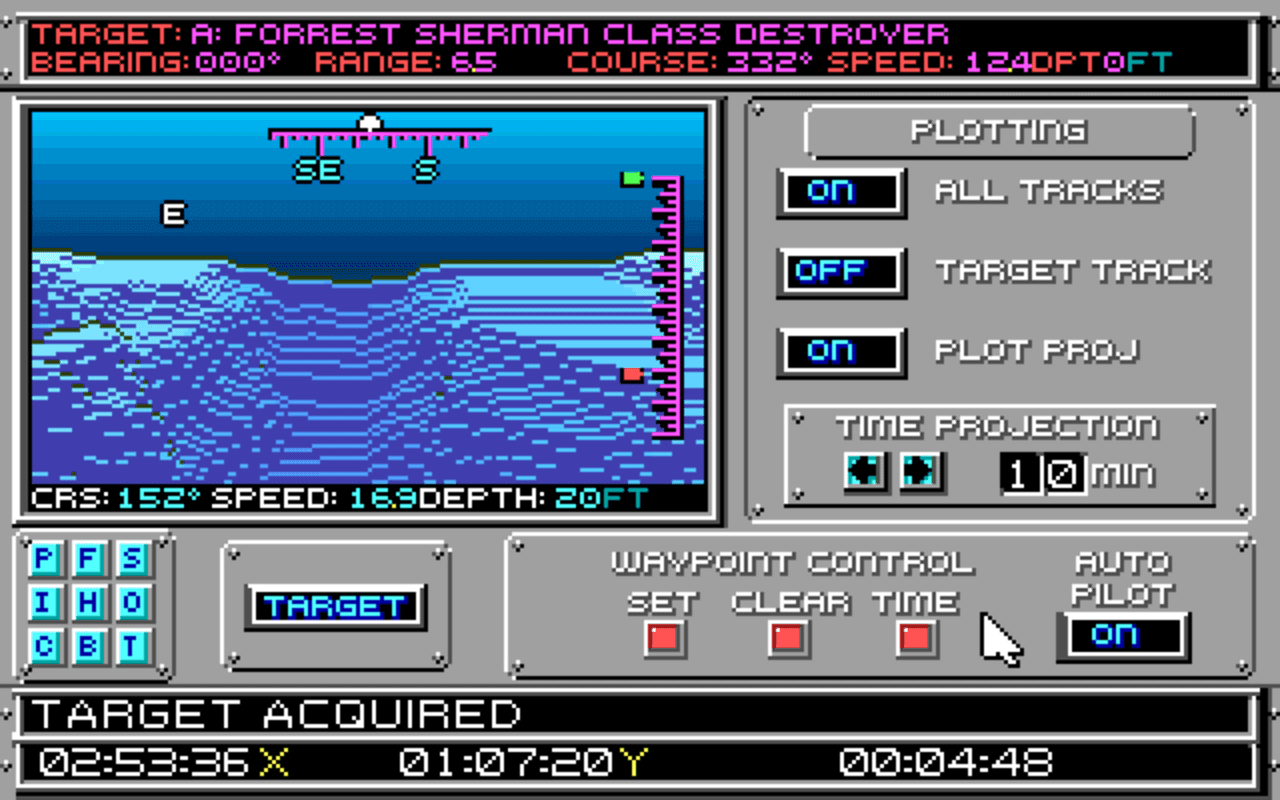 Gameplay screen of 688 Attack Sub (4/8) Gameplay screen of 688 Attack Sub (4/8)