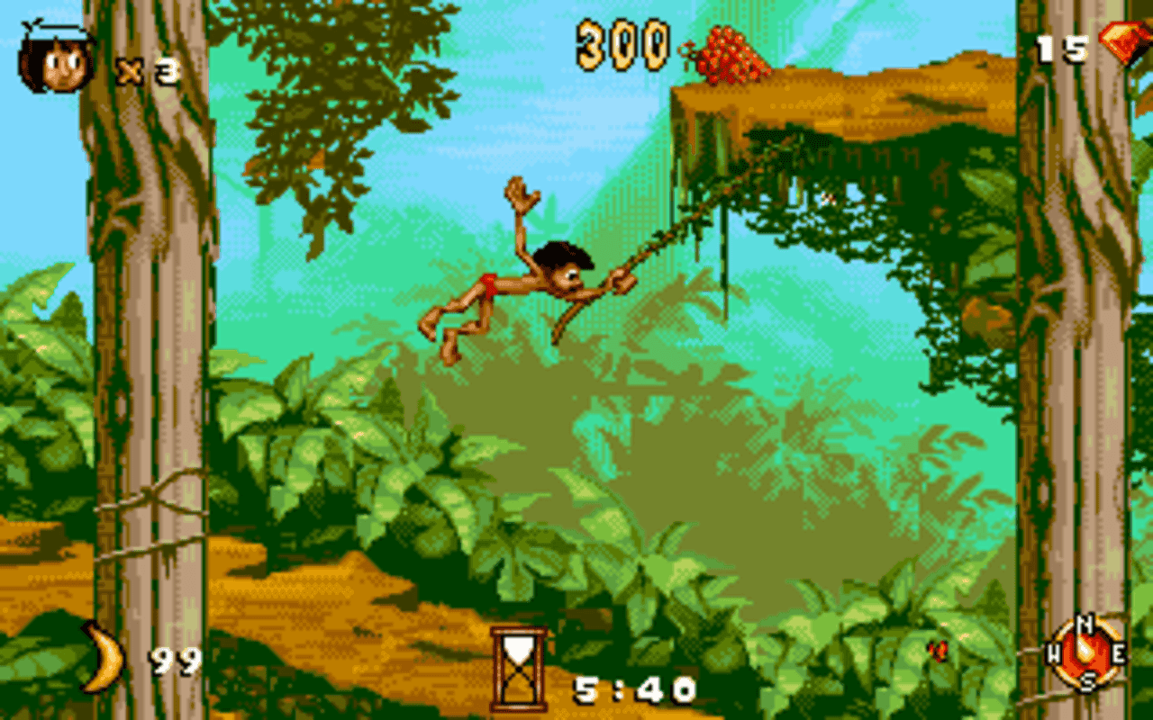 Gameplay screen of Disney's The Jungle Book (3/8) Gameplay screen of Disney's The Jungle Book (3/8)