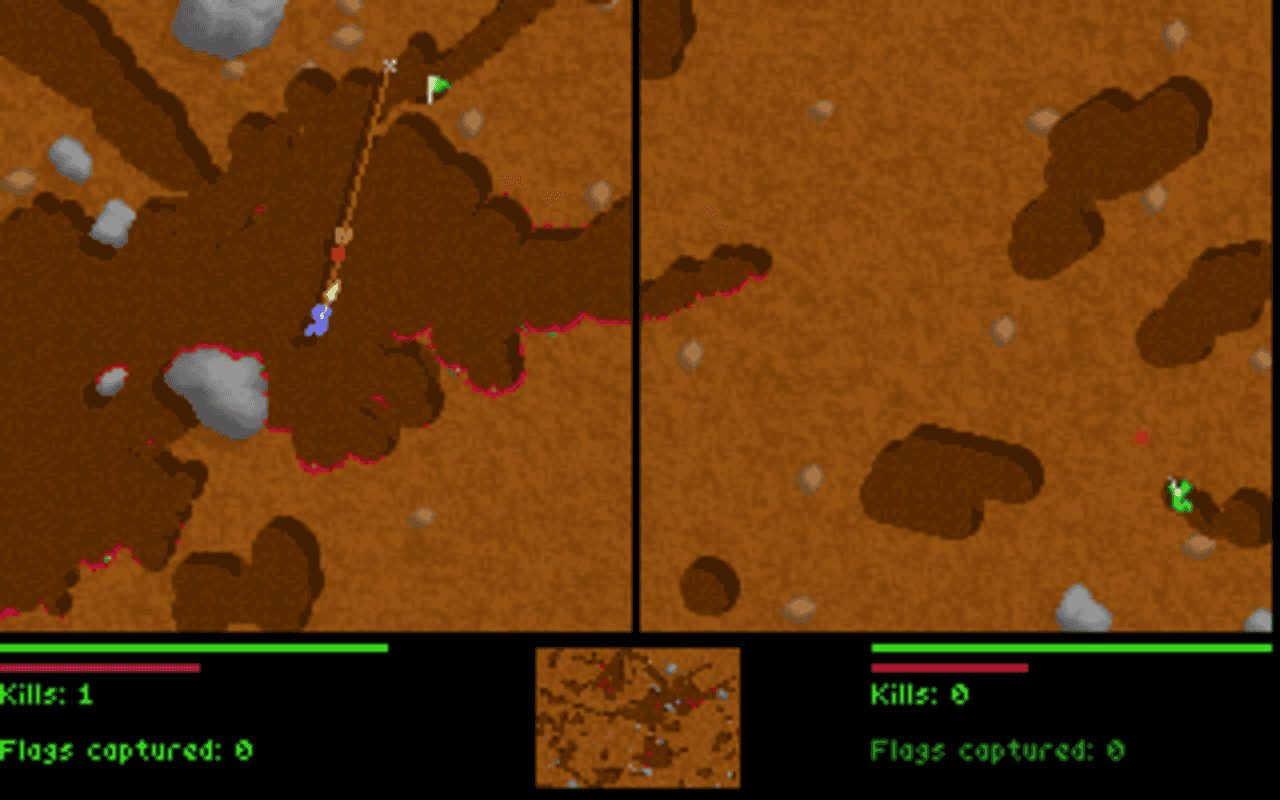 Gameplay screen of Liero (4/8) Gameplay screen of Liero (4/8)