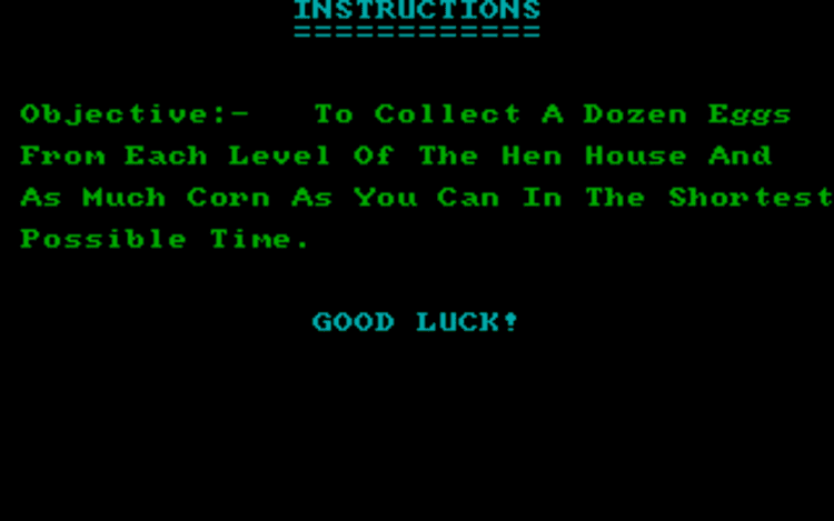 Gameplay screen of Chuckie Egg (1/4) Gameplay screen of Chuckie Egg (1/4)