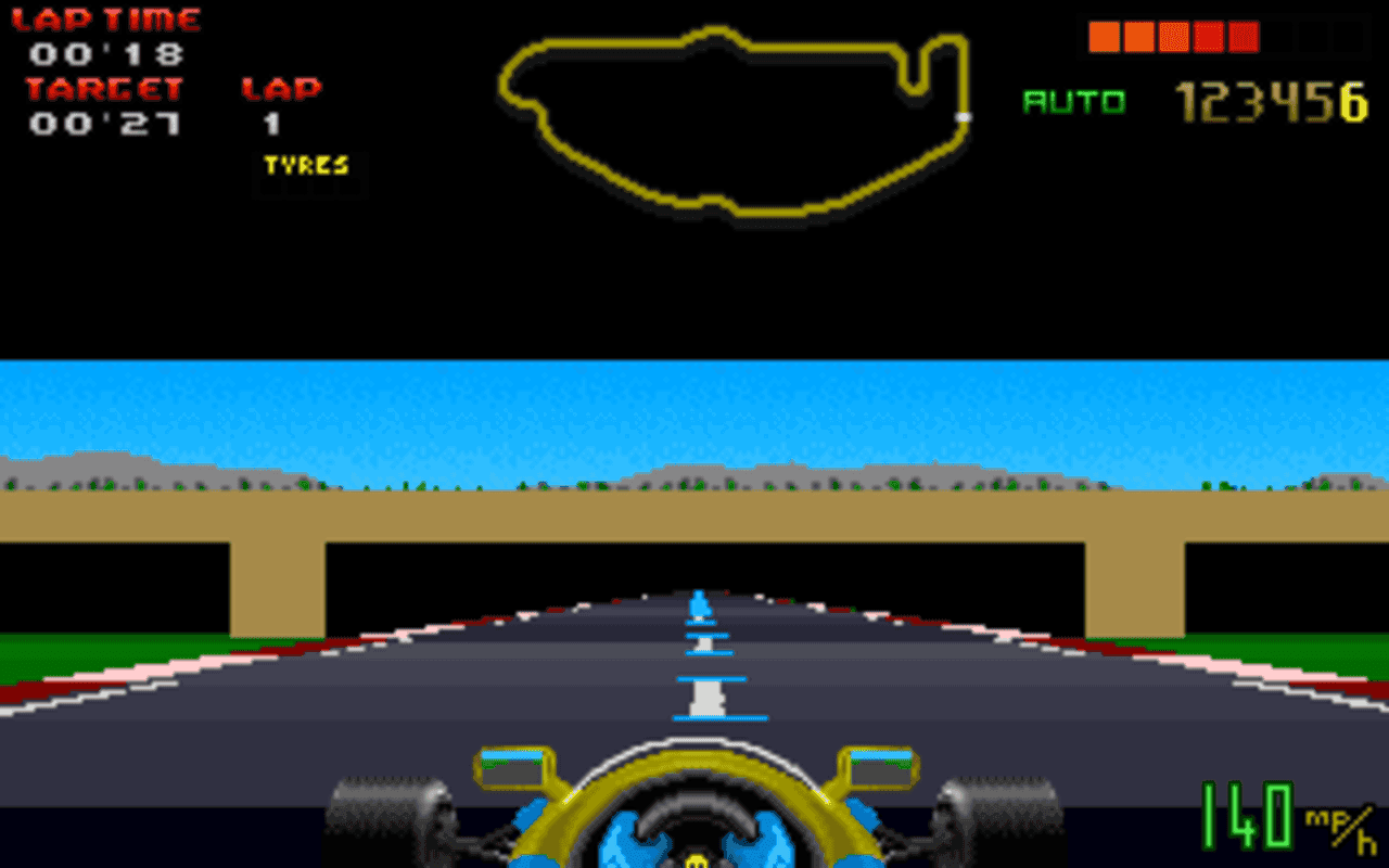 Gameplay screen of Nigel Mansell's World Championship Racing (1/4) Gameplay screen of Nigel Mansell's World Championship Racing (1/4)
