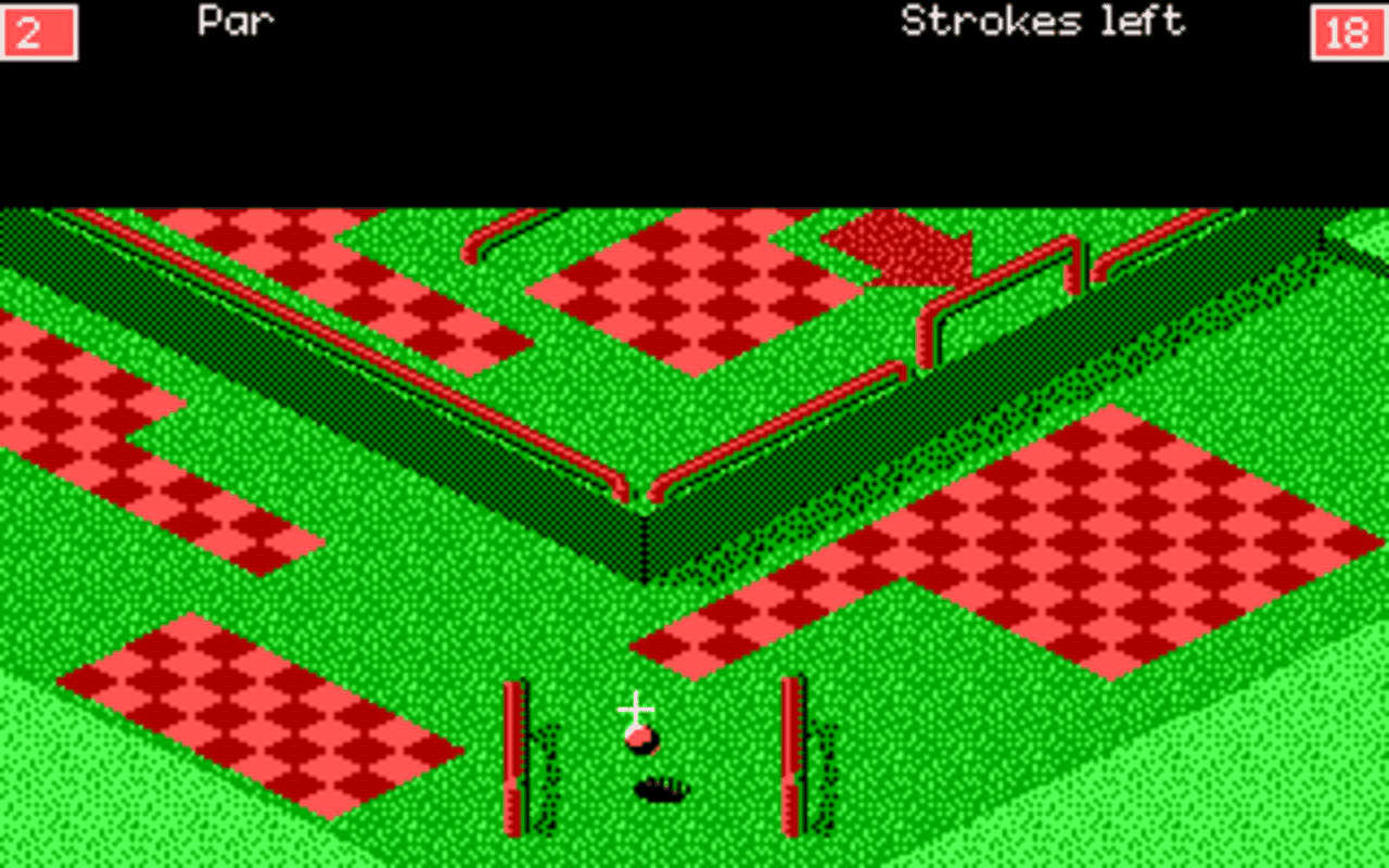 Gameplay screen of Will Harvey's Zany Golf (1/8) Gameplay screen of Will Harvey's Zany Golf (1/8)