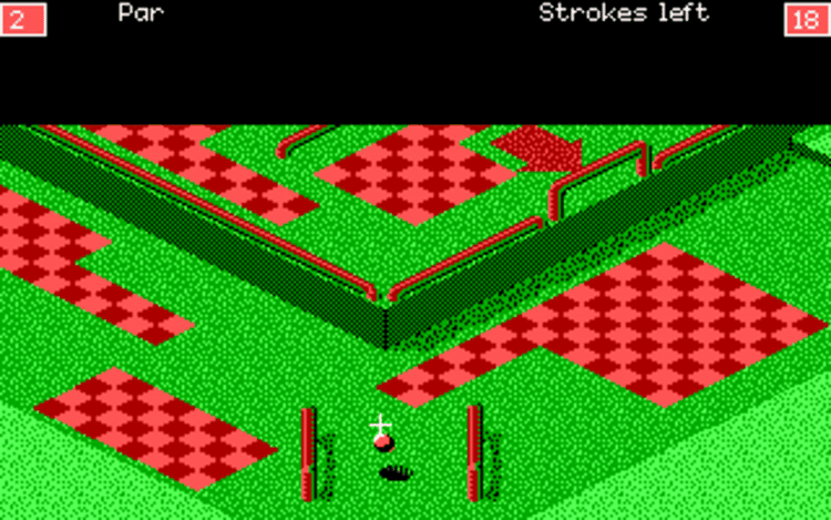 Gameplay screen of Will Harvey's Zany Golf (1/8) Gameplay screen of Will Harvey's Zany Golf (1/8)