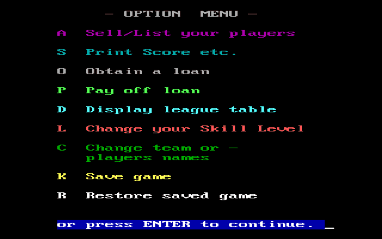 Gameplay screen of Football Manager (4/4) Gameplay screen of Football Manager (4/4)