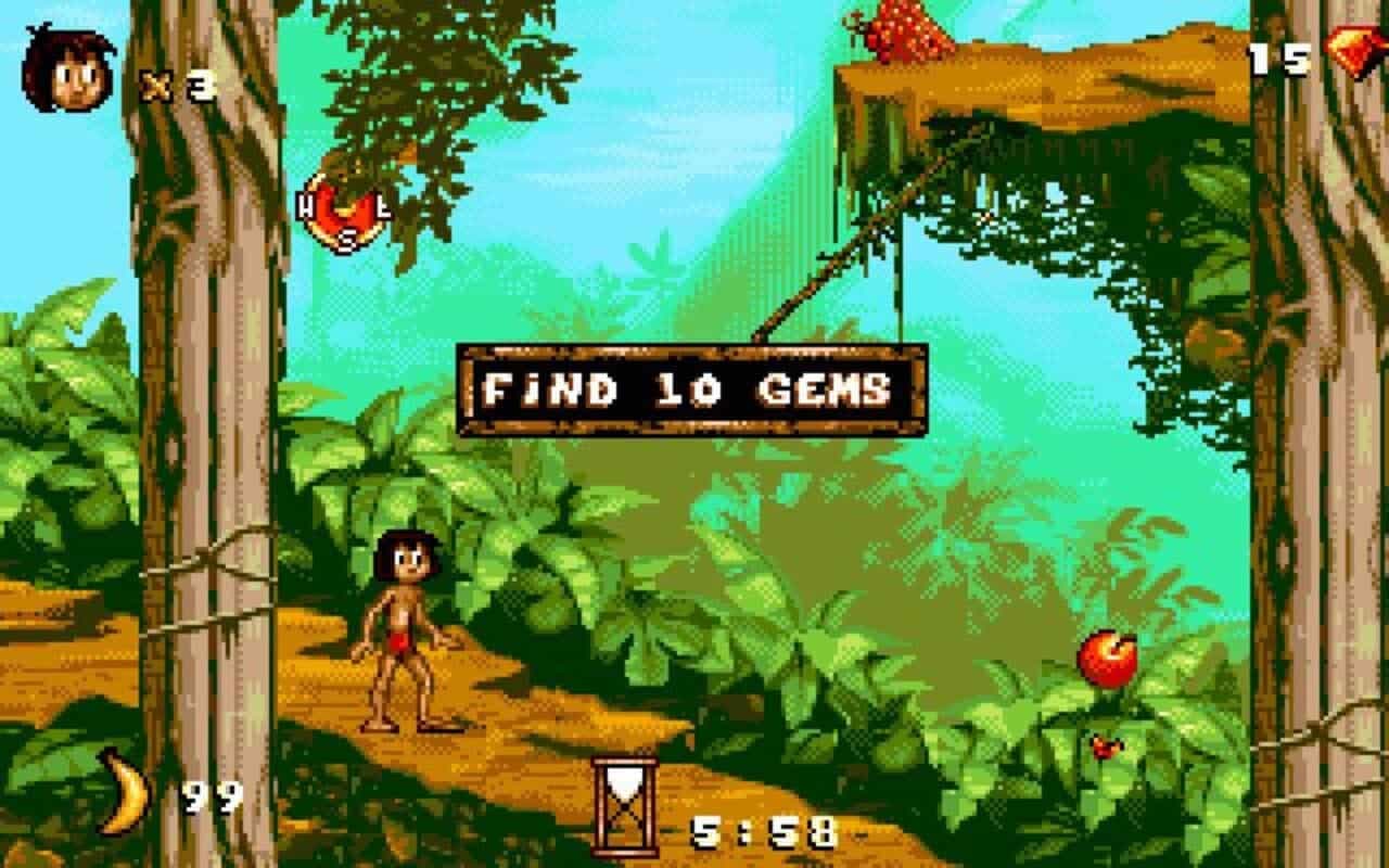Gameplay screen of Disney's The Jungle Book (5/8) Gameplay screen of Disney's The Jungle Book (5/8)