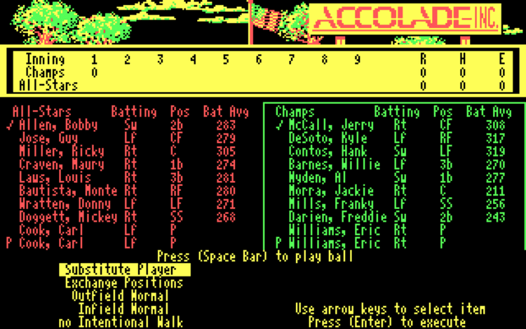 Gameplay screen of HardBall! (3/4) Gameplay screen of HardBall! (3/4)