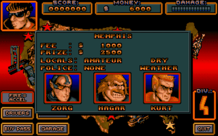 Gameplay screen of Lamborghini: American Challenge (3/8) Gameplay screen of Lamborghini: American Challenge (3/8)