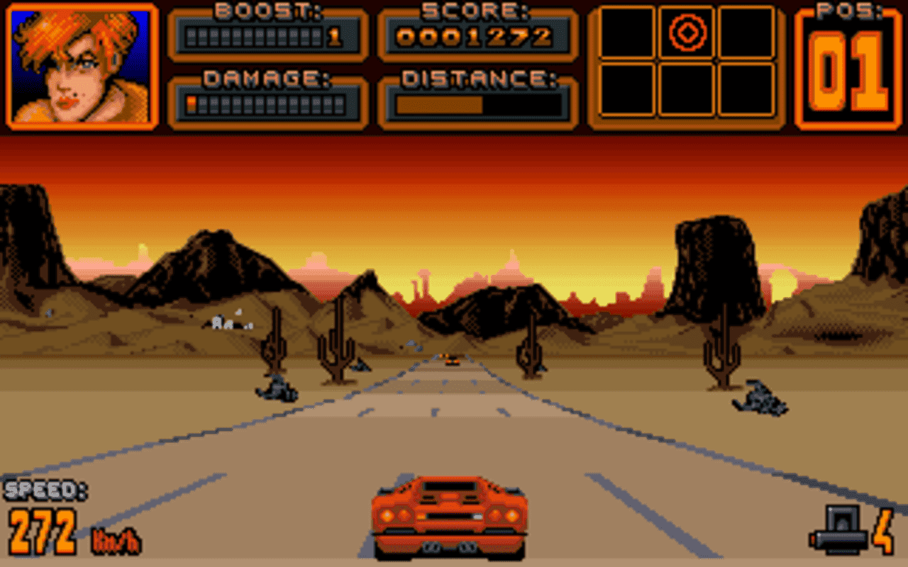 Gameplay screen of Lamborghini: American Challenge (5/8) Gameplay screen of Lamborghini: American Challenge (5/8)