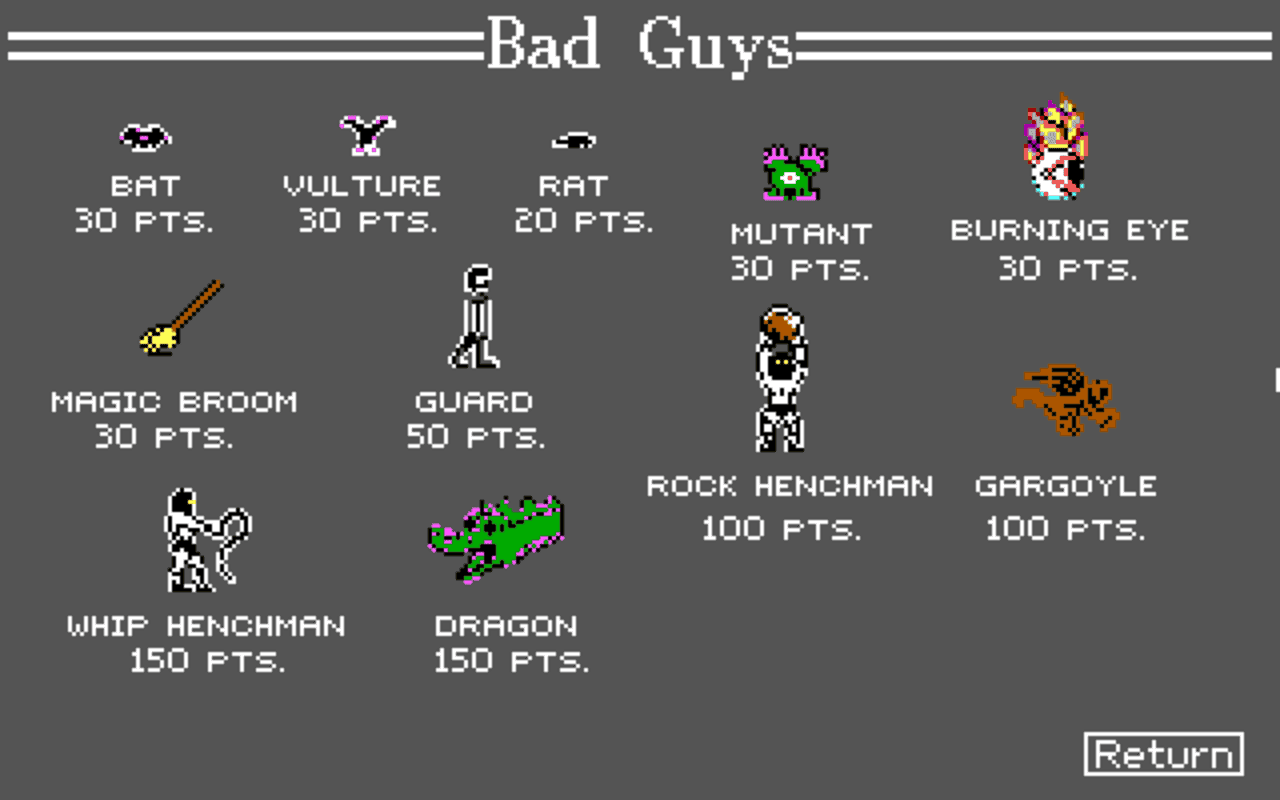 Gameplay screen of Dark Castle (3/8) Gameplay screen of Dark Castle (3/8)