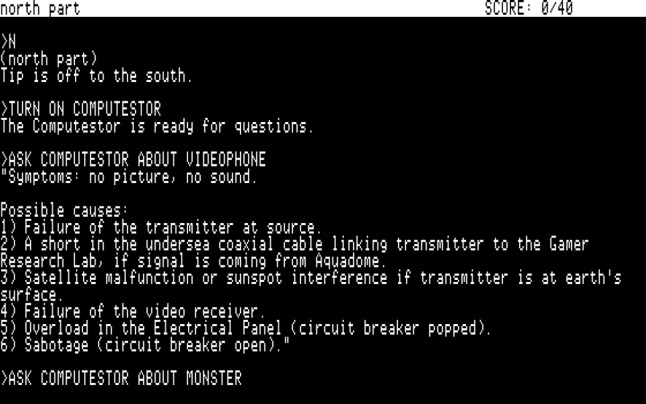 Gameplay screen of Seastalker (4/4) Gameplay screen of Seastalker (4/4)