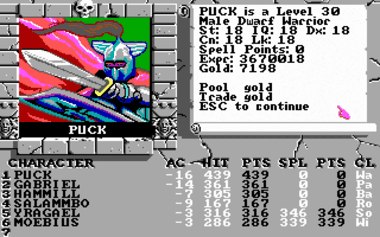 Gameplay screen of The Bard's Tale III: Thief of Fate (3/8) Gameplay screen of The Bard's Tale III: Thief of Fate (3/8)