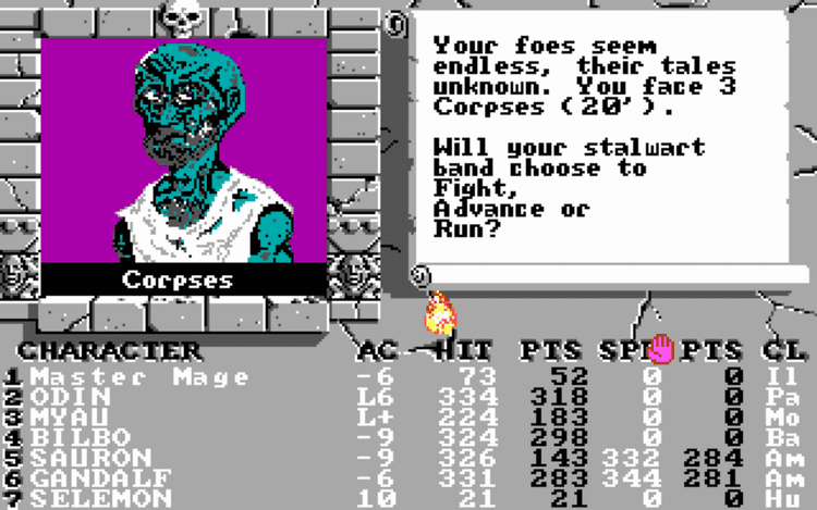 Gameplay screen of The Bard's Tale II: The Destiny Knight (3/8) Gameplay screen of The Bard's Tale II: The Destiny Knight (3/8)