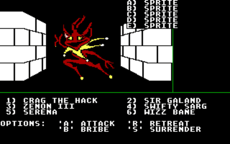 Gameplay screen of Might and Magic: Book One - Secret of the Inner Sanctum (2/8) Gameplay screen of Might and Magic: Book One - Secret of the Inner Sanctum (2/8)