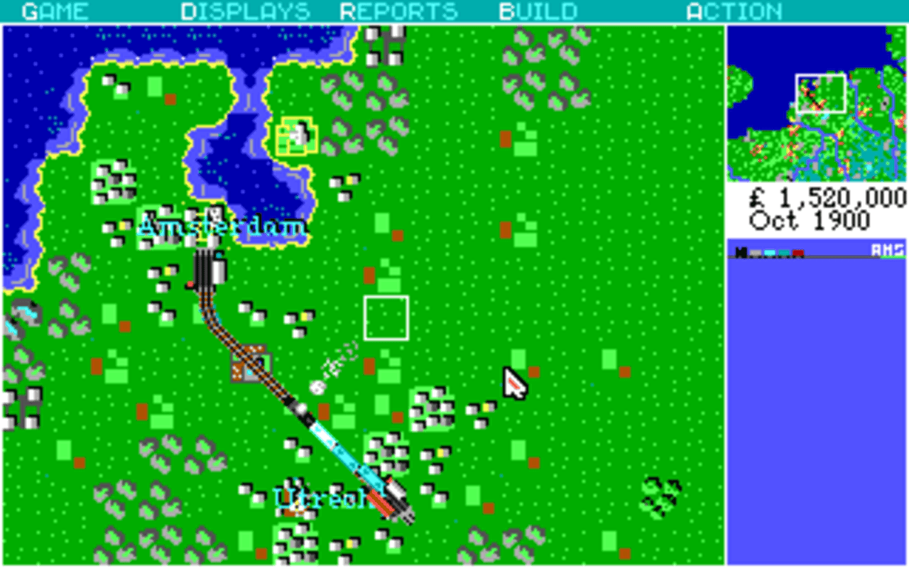 Gameplay screen of Sid Meier's Railroad Tycoon (2/8) Gameplay screen of Sid Meier's Railroad Tycoon (2/8)