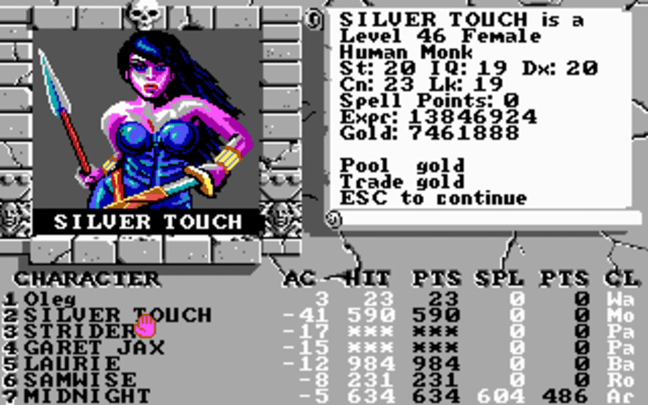 Gameplay screen of The Bard's Tale III: Thief of Fate (7/8) Gameplay screen of The Bard's Tale III: Thief of Fate (7/8)
