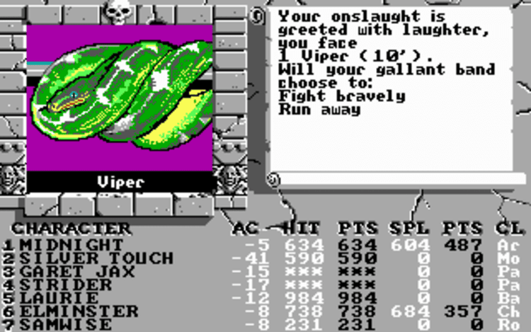 Gameplay screen of The Bard's Tale III: Thief of Fate (4/8) Gameplay screen of The Bard's Tale III: Thief of Fate (4/8)
