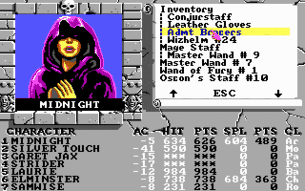 Gameplay screen of The Bard's Tale III: Thief of Fate (5/8) Gameplay screen of The Bard's Tale III: Thief of Fate (5/8)