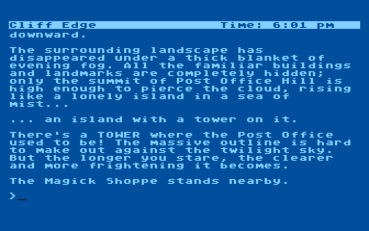 Gameplay screen of Wishbringer (4/4) Gameplay screen of Wishbringer (4/4)